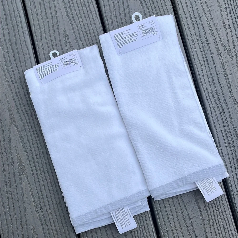 Sonoma White Mr. and Mrs. Towels